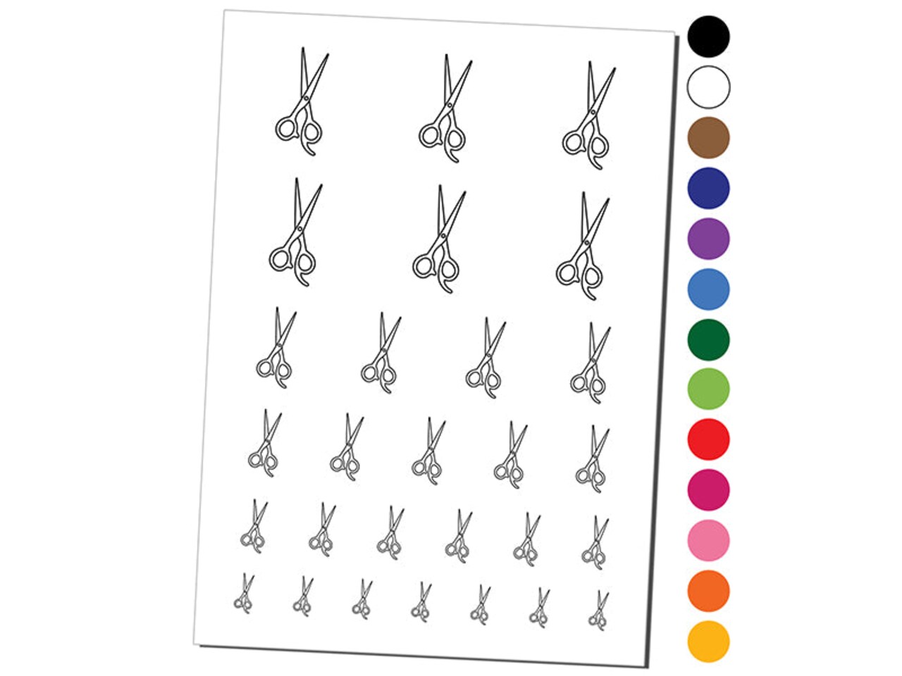 Hair Cutting Scissors Temporary Tattoo Water Resistant Fake Body Art Set Collection